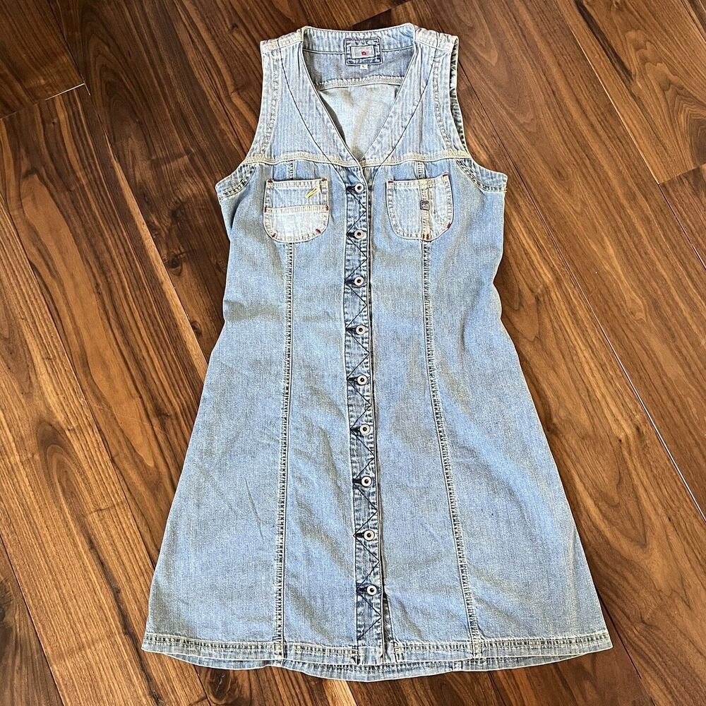Miss Sixty Y2k Sleeveless Denim Jean Dress Size L